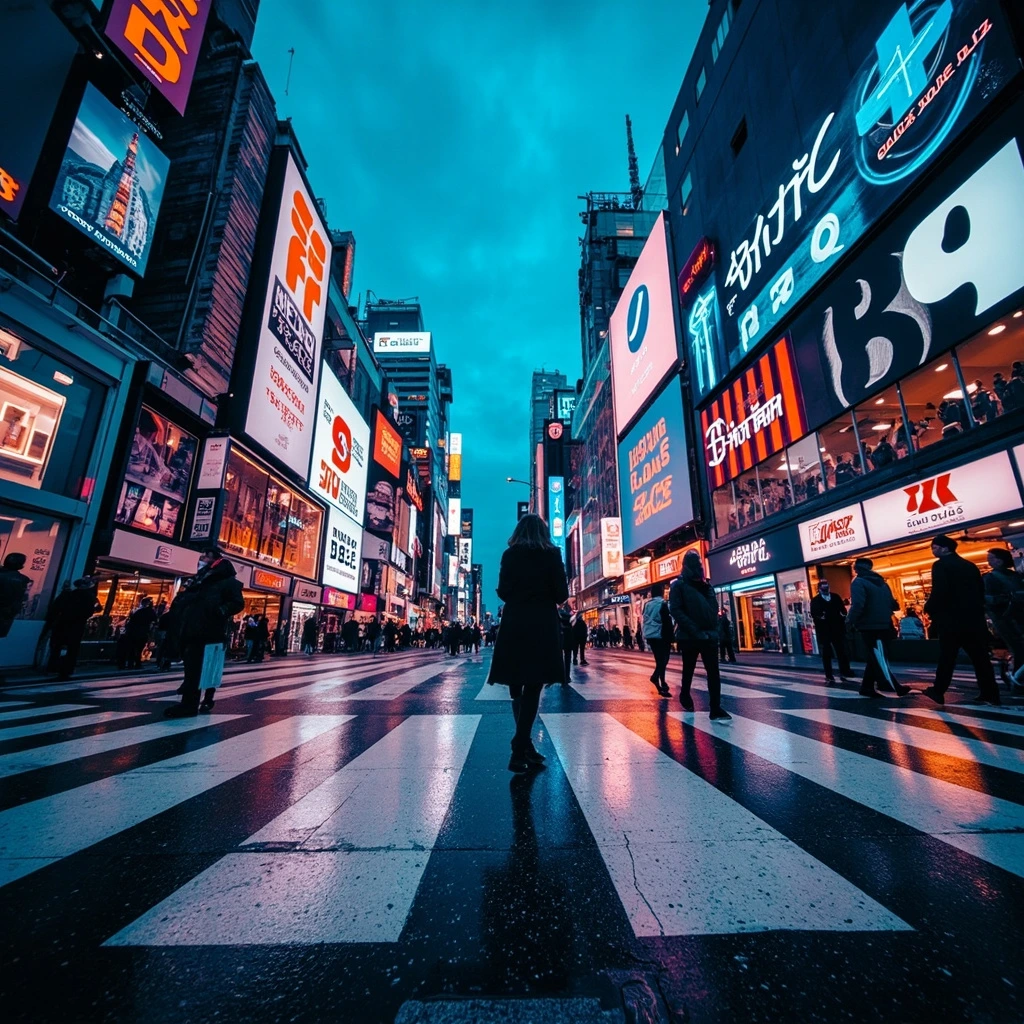 Cruce de Shibuya en Tokio al anochecer